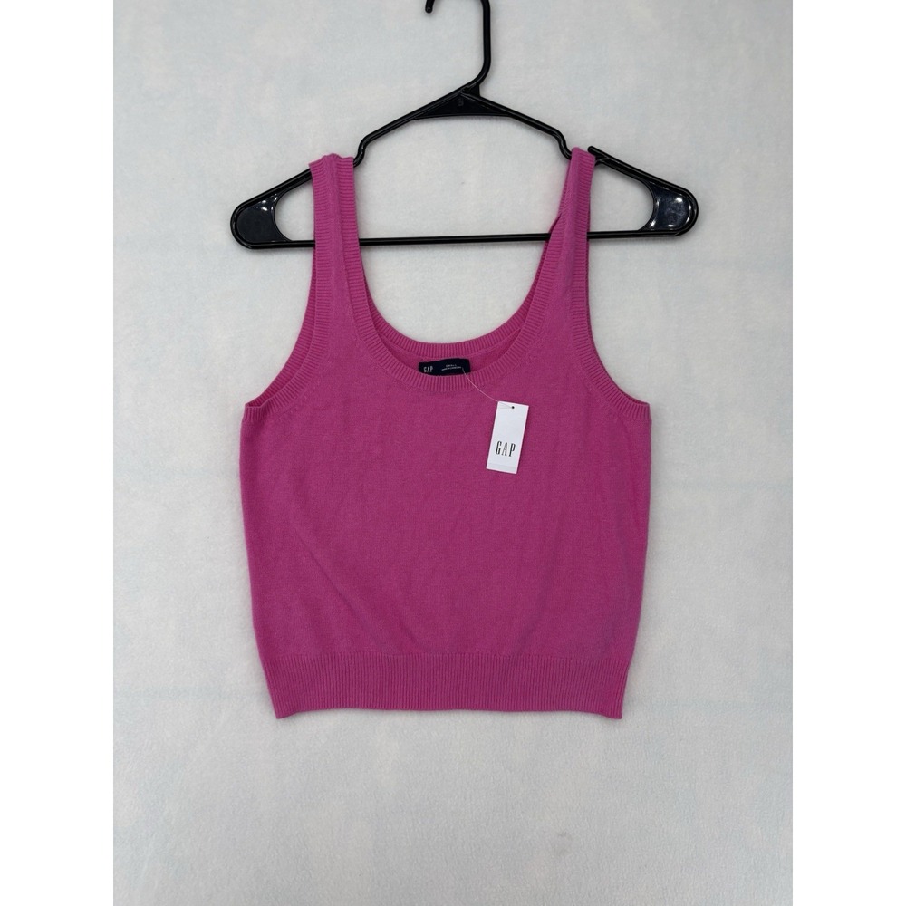 GAP CashSoft Crop Tank Top Pink Knit Shirt Small 576639-07-1